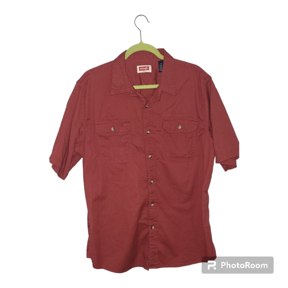 WRANGLER Stretch Mens Plain Shirt Red‎ Large